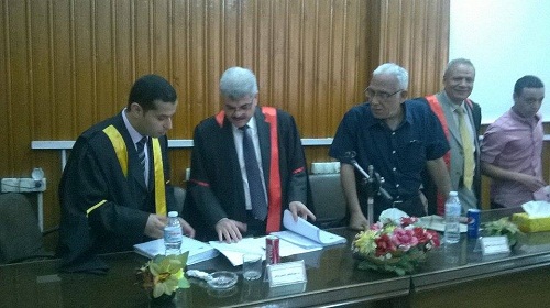 مناقشة الدكتوراه للمدرس المساعد/ محمود اسماعيل