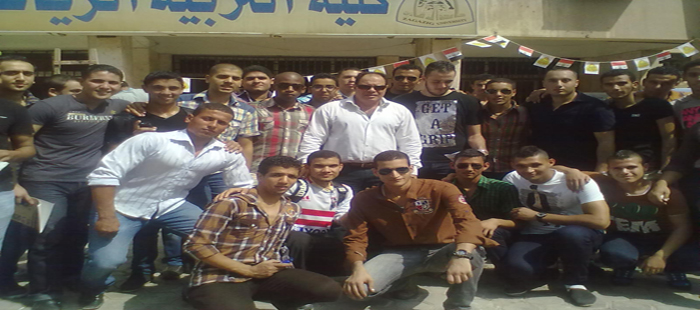 Prof. Dr. Yasser Abdel Azim Salem, / Dean welcomed the new and old students at the beginning of the new academic year 2013/2014